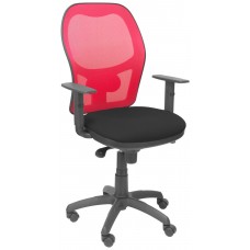 SILLA JORQUERA MALLA ROJA ASIENTO BALI NEGRO