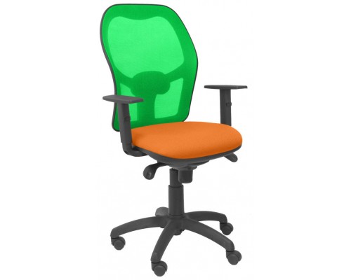 SILLA JORQUERA MALLA VERDE ASIENTO BALI NARANJA