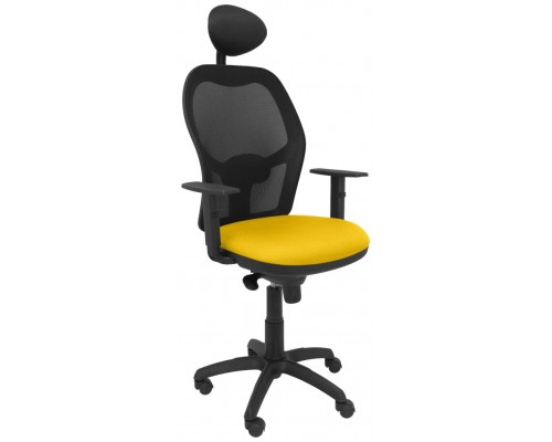 SILLA JORQUERA MALLA NEGRA ASIENTO BALI AMARILLO