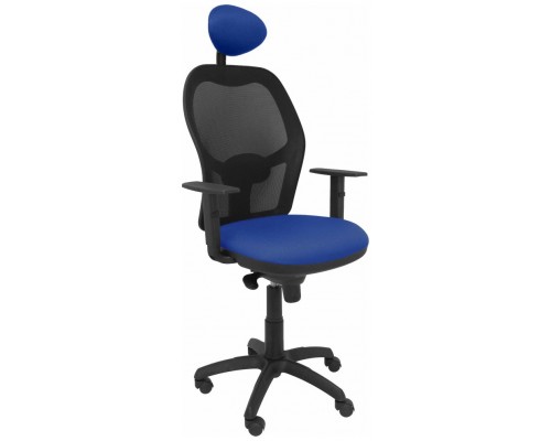 SILLA JORQUERA MALLA NEGRA ASIENTO BALI AZUL CON