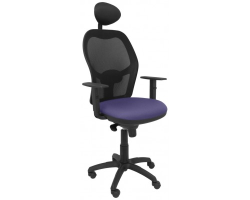 SILLA JORQUERA MALLA NEGRA ASIENTO BALI AZUL CLAR