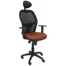 SILLA JORQUERA MALLA NEGRA ASIENTO BALI MARRÓN CO