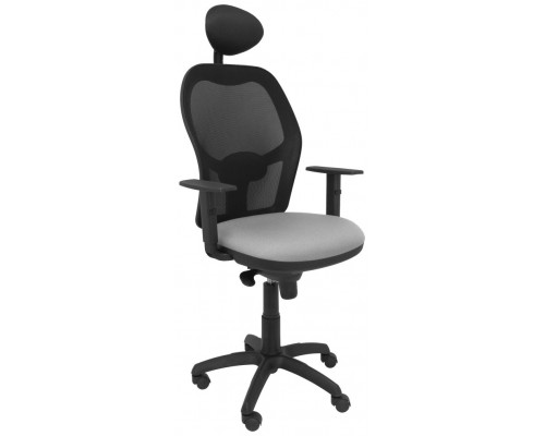 SILLA JORQUERA MALLA NEGRA ASIENTO BALI GRIS CLAR