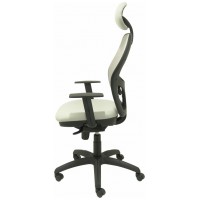 PIQUERAS Y CRESPO Silla Jorquera malla gris asiento bali gris claro con cabecero fijo