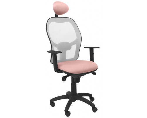 SILLA JORQUERA MALLA GRIS ASIENTO BALI ROSA PÁLID