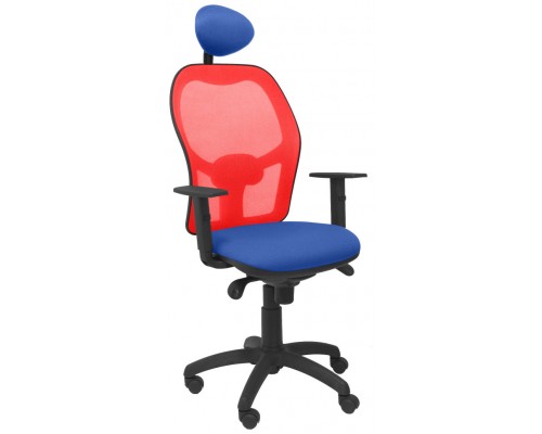 SILLA JORQUERA MALLA ROJA ASIENTO BALI AZUL CON C