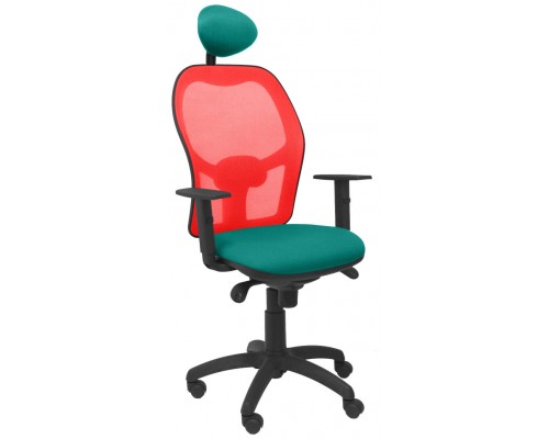 SILLA JORQUERA MALLA ROJA ASIENTO BALI VERDE CLAR