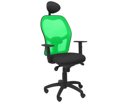 SILLA JORQUERA MALLA VERDE ASIENTO BALI NEGRO CON