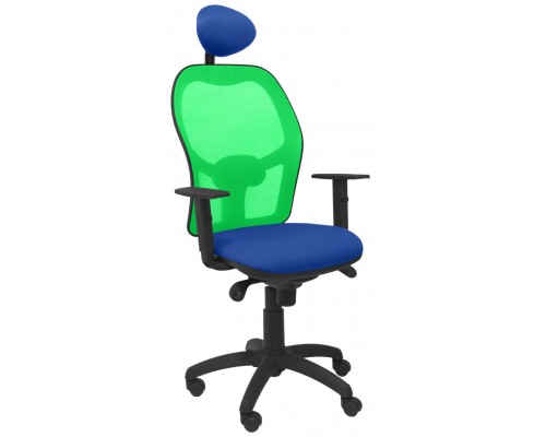 SILLA JORQUERA MALLA VERDE ASIENTO BALI AZUL CON