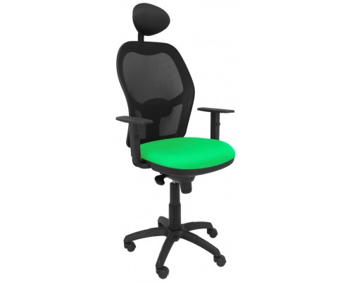 SILLA JORQUERA MALLA NEGRA ASIENTO BALI VERDE CON