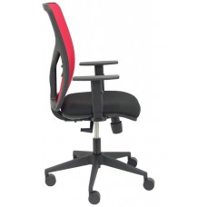 SILLA MOTILLA MALLA ROJA ASIENTO BALI NEGRO BRAZO