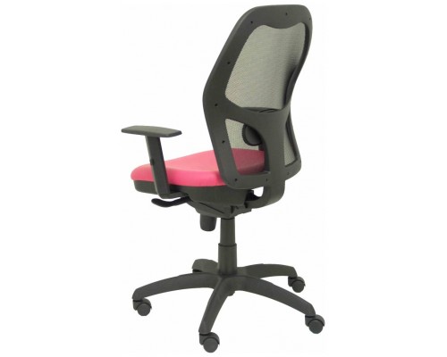 SILLA JORQUERA MALLA NEGRA ASIENTO SIMILPIEL ROSA