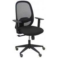 PIQUERAS Y CRESPO Silla Cilanco negra malla negra asiento bali negro brazo regulable.