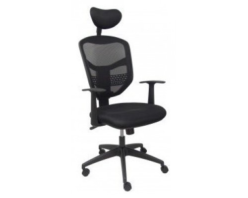 SILLA CHINCHILLA RESPALDO MALLA NEGRO CON CABECERO
