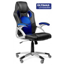 SILLA GAMING ALMANSA SIMILPIEL NEGRO Y AZUL