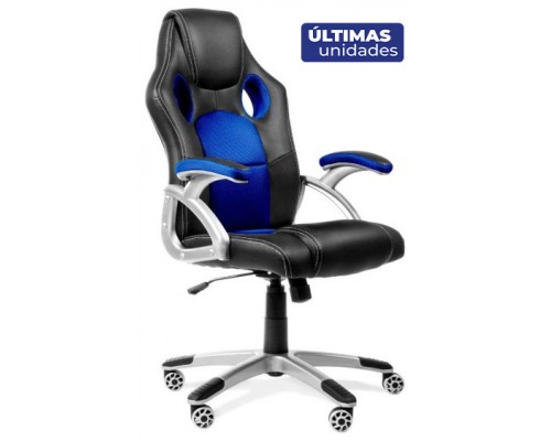 SILLA GAMING ALMANSA SIMILPIEL NEGRO Y AZUL