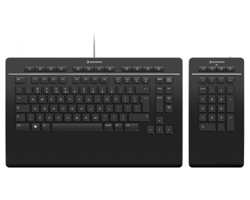 3Dconnexion Keyboard Pro with Numpad teclado Oficina USB + RF Wireless + Bluetooth QWERTZ Alemán Negro