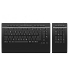 3Dconnexion Keyboard Pro with Numpad teclado Oficina USB + RF Wireless + Bluetooth QWERTY Internacional de EE.UU. Negro