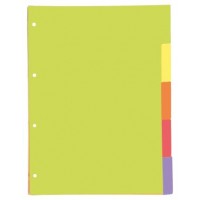 SEPARADORES CARTULINA STRONGLINE A4 5 POSICIONES - 5 COLORES VIVOS OXFORD 400149955