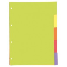 SEPARADORES CARTULINA STRONGLINE A4 5 POSICIONES - 5 COLORES VIVOS OXFORD 400149955