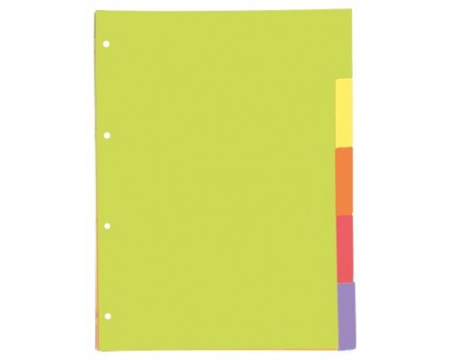 SEPARADORES CARTULINA STRONGLINE A4 5 POSICIONES - 5 COLORES VIVOS OXFORD 400149955