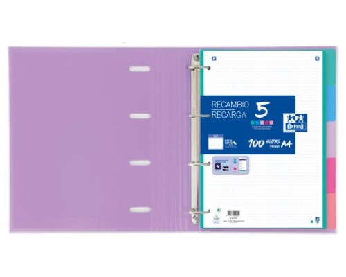 SEPARADORES CARTULINA STRONGLINE A4 5 POSICIONES - 5 COLORES PASTEL OXFORD 400149956