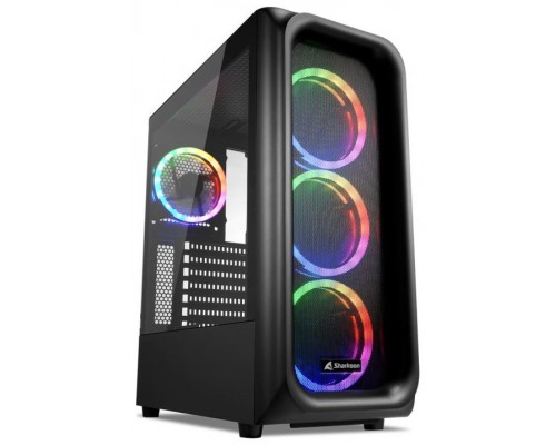 CAJA SHARKOON TK5M RGB ATX 2XUSB3.0 1XUSBtipoC SIN FUENTE NEGRO