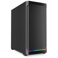 CAJA GAMING ATX SHARKOON AK4 2XVENT 120MM 3XUSB SN FUENTE NEGRO RGB STRIP