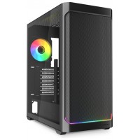 CAJA GAMING AXT SHARKOON AK4W  4XVENT 120MM 3XUSB SN FUENTE NEGRO RGB STRIP