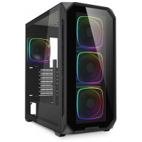CAJA GAMING ATX SHARKOON AK5G RGB 4XVENT 120MM 3XUSB SN FUENTE NEGRO