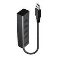 Lindy 43324 hub de interfaz USB 3.2 Gen 1 (3.1 Gen 1) Type-A 5000 Mbit/s Negro