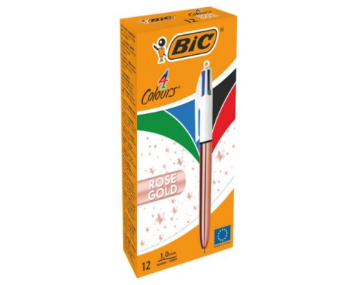 BOLÍGRAFO 4 COLORES PINK GOLD BIC 504894 (Espera 4 dias)