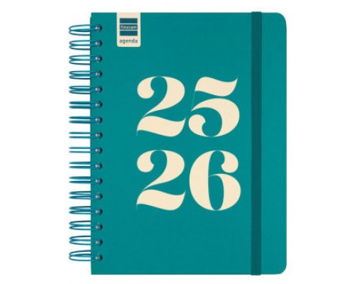 AGENDA ESCOLAR 2025-2026 CURSO COSMO 4º 155X212  1DIA PAGINA AQUA+ FINOCAM 537070426 (Espera 4 dias)