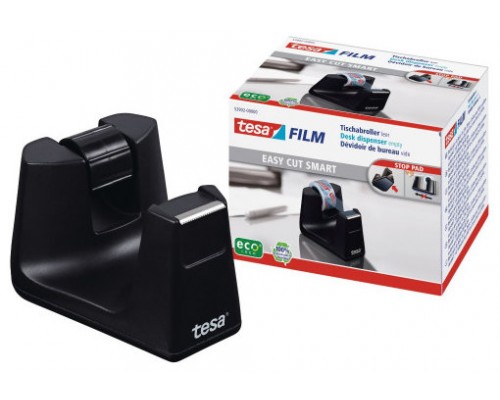 DISPENSADOR SOBREMESA "PORTARROLLOS" EASY CUT SMART PARA ROOLLOS DE 33M. NEGRO TESA 53902-00000-01 (Espera 4 dias)