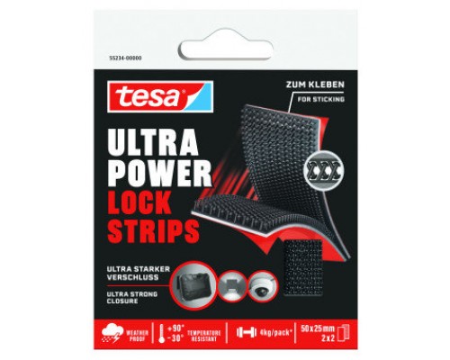 CAJA TIRAS ADHESIVAS CIERRE SETA ULTRA POWER LOCK 4KG 2 PARES 50X25MM TESA 55234-00000-00 (Espera 4 dias)