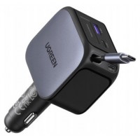 UGREEN 145W 3C1A FAST CAR CHARGER WITH RETRACTABLE USB-C CABLE