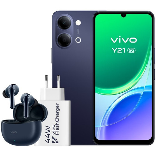 VIVO Y21 5G 4Gb(+4) 256Gb Black Cargador + Auric.