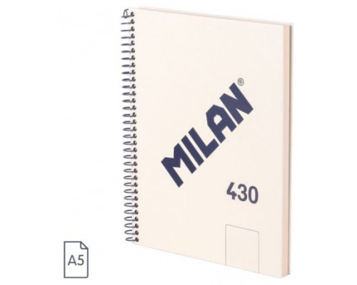 CUADERNO A5 CON ESPIRAL Y TAPA DURA, 80 HOJAS BLANCAS DE 95 GR/M, COLECCIÓN 430 SINCE 1918, BEIGE MILAN 57151E80BG (Espera 4 dias)