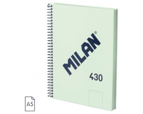 CUADERNO A5 CON ESPIRAL Y TAPA DURA, 80 HOJAS BLANCAS DE 95 GR/M, COLECCIÓN 430 SINCE 1918, VERDE MILAN 57151E80GR (Espera 4 dias)