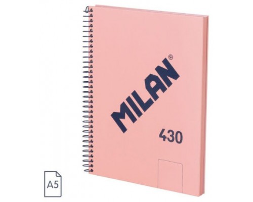 CUADERNO A5 CON ESPIRAL Y TAPA DURA, 80 HOJAS BLANCAS DE 95 GR/M, COLECCIÓN 430 SINCE 1918, ROSA MILAN 57151E80P (Espera 4 dias)