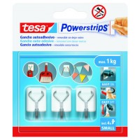 BLISTER 3 GANCHOS ADHESIVOS ALAMBRE POWERSTRIPS 1KG TAMAÑO S BLANCO TESA 57615-00001-00 (Espera 4 dias)