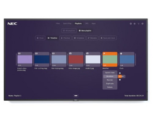 NEC MultiSync ME551-MPi4 Pantalla plana para señalización digital 139,7 cm (55") LED 400 cd / m² 4K Ultra HD Negro Procesador incorporado 18/7