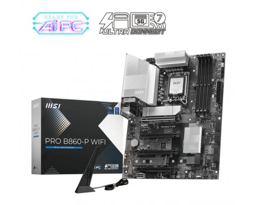 PLACA MSI PRO B860-P WIFI,INTEL,1851,B860,4DDR5,USB 10GBPS,WIFI,ATX
