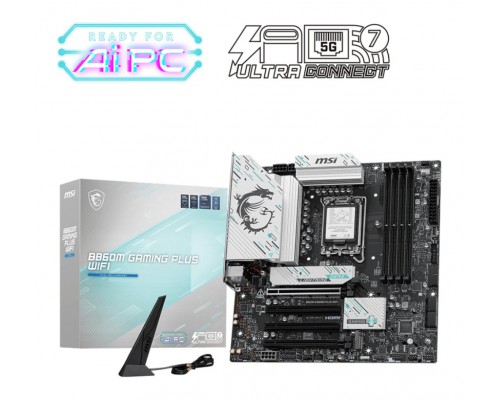PLACA MSI B860M GAMING PLUS WIFI,INTEL,1851,B860,4DDR5,USB 10GBPS,WIFI,MATX