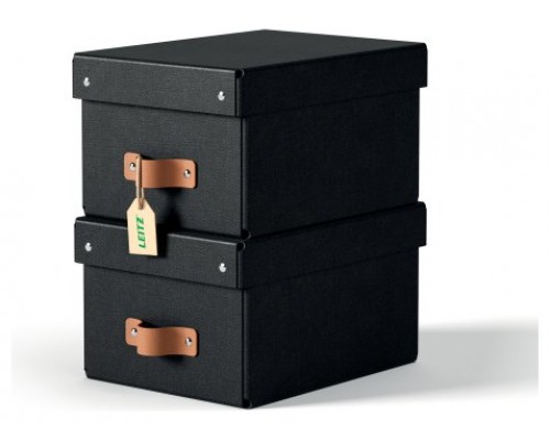 PACK 2 CAJAS DE ALMACENAMIENTO CART&Oacute;N PEQUE&Ntilde;A COLOR NEGRO LEITZ 61470095 (Espera 4 dias)