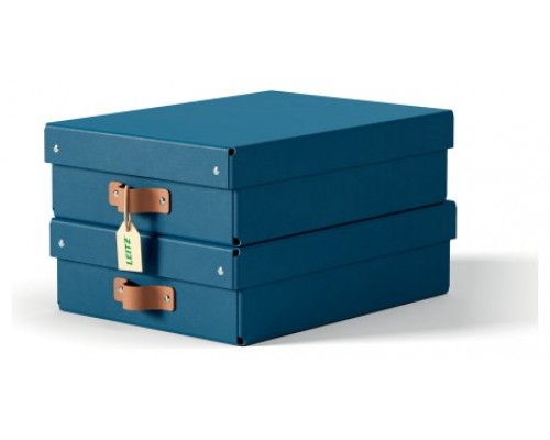 PACK 2 CAJAS DE ALMACENAMIENTO CART&Oacute;N MEDIANA BAJA COLOR AZUL LEITZ 61480068 (Espera 4 dias)
