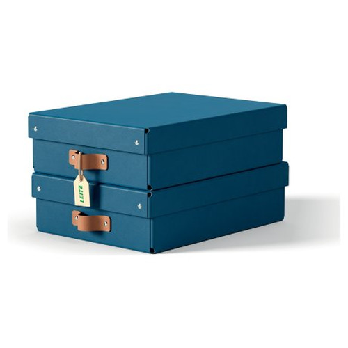 PACK 2 CAJAS DE ALMACENAMIENTO CART&Oacute;N MEDIANA BAJA COLOR AZUL LEITZ 61480068 (Espera 4 dias)