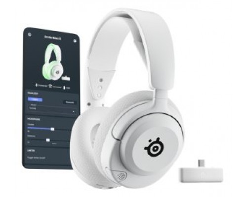 Steelseries Arctis Nova 5X Wireless Auriculares Inalámbrico Diadema Juego USB Tipo C Bluetooth Blanco