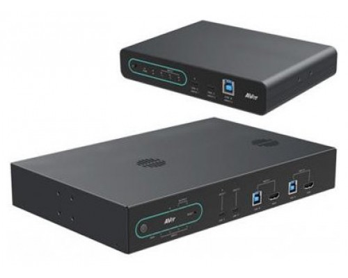 AVER HUB SERIES 4K BYOM (61B35A0000AE) 5X2 USB AND HDMI SWITCH WITH IA FUNCTIONS AND USB-C POWER DELIVER, INCLUDING EXTENSION KIT FOR LARGE ROOMS (HUB35 WITH EXT35 KIT)