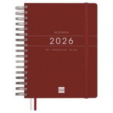 AGENDA 2026 TEMPUS 1/4 155X217MM DIA PAGINA BURDEOS FINOCAM 626307426 (Espera 4 dias)